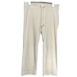 VICTORIAS SECRET Low Rise Wide Leg Velour Pants Sweatpants Womens XS Cream